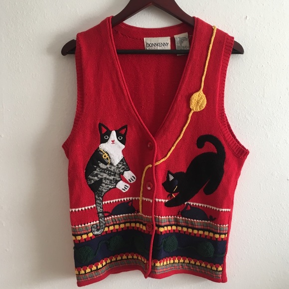 cat sweater vest